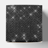 Zwart-wit Shimmer Monogram - Jouw namen toevoegen Bedankdoosjes (Bovenkant)