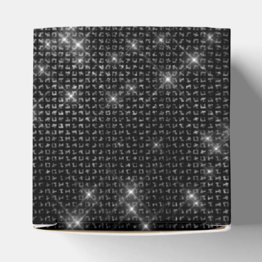 Zwart-wit Shimmer Monogram - Jouw namen toevoegen Bedankdoosjes (Bovenkant)