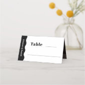Zwart & Wit Side Wave Foto Trouwtafel Nummer (Voorkant)