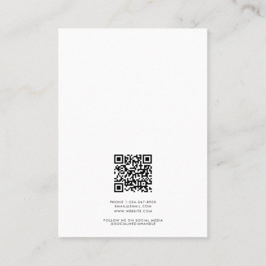 Zwart Wit Sieraden Houder Oorbel Display Script Visitekaartje (Achterkant)