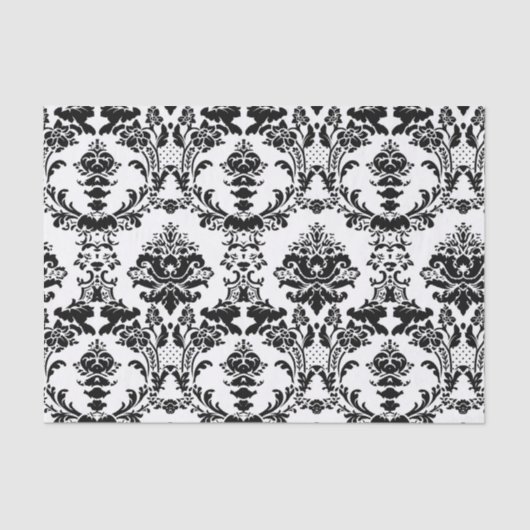  zwart-wit sierdamast patroon tissuepapier (Voorkant)