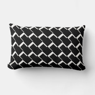 Zwart wit Sierkussen, Lumbar Pillow 13 "x 21" Kussen