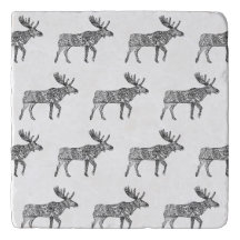 Zwart & Wit Sierlijke Wandelende Moose Silhouet