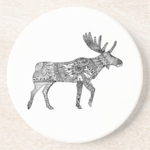 Zwart & Wit Sierlijke Wandelende Moose Silhouet