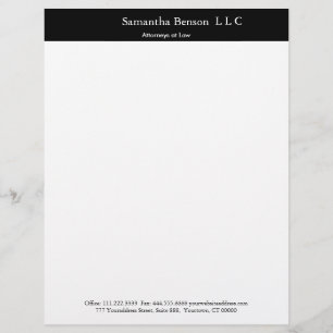Zwart-wit Simple Professional Briefhoofd