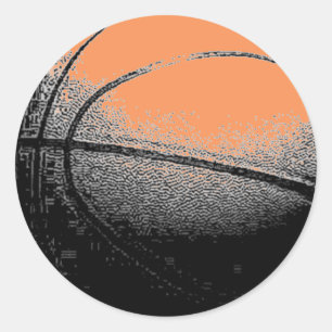Zwart Wit Sinaasappel Basketbal Pop Art Sticker