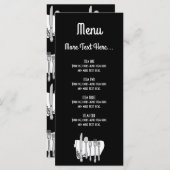 Zwart-wit Siverware Design Menu Rack Kaart (Voorkant / Achterkant)