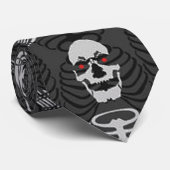 Zwart-wit Skelet Halloween Stropdas (Opgerold)