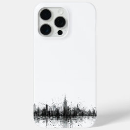 Zwart-wit skyline iPhone 15 pro max hoesje