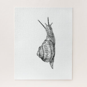 Zwart-wit slak tekening puzzel