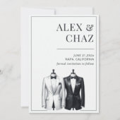 Zwart-wit smoking Save the Date (Voorkant)