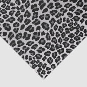 Zwart wit sneeuw luipaard dierpatroon tissuepapier (Detail)