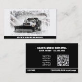 *~* Zwart Wit Sneeuw Verwijdering Vrachtwagen Vlag Visitekaartje (Voorkant / Achterkant)