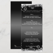 Zwart-wit Sneeuwvlok Bruiloft Menu (Voorkant / Achterkant)