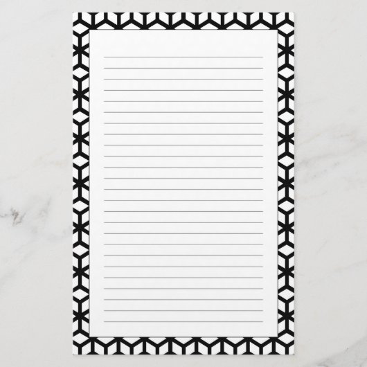 Zwart-wit snijpatroon briefpapier (Voorkant)