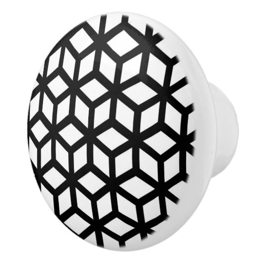 Zwart-wit snijpatroon keramische knop (Rechts)