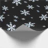 Zwart-wit Snowflake-patroon Cadeaupapier (Hoek)