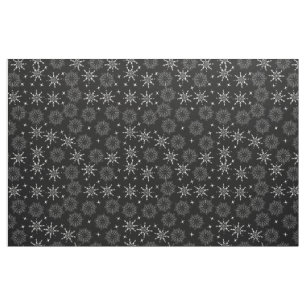 Zwart-wit Snowflake Patroon Stof