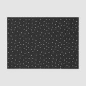 Zwart-wit Snowy Stippen | Bewerkbare kleuren Tissuepapier (Voorkant)