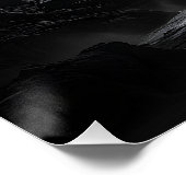 Zwart-wit Solar Eclipse 's nachts Perfect Poster (Hoek)