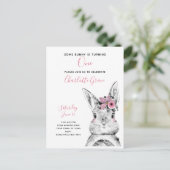 Zwart-wit Sommige Bunny draait op een dag Uitnodiging Briefkaart (Staand voorkant)
