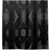 Zwart-wit Sound Wave Douche Gordijn (Voorkant)