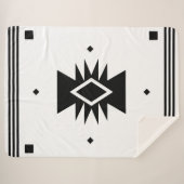 Zwart-wit Southwest-ontwerp Sherpa Deken (Voorkant (horizontaal))