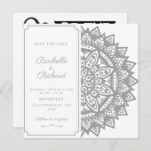 Zwart-wit sparen de Uitnodiging van de Datum (Voorkant / Achterkant)