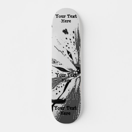 zwart - wit spatten abstracte straatstijl skateboard (Voorkant)