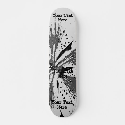 zwart - wit spatten abstracte straatstijl skateboard (Voorkant)