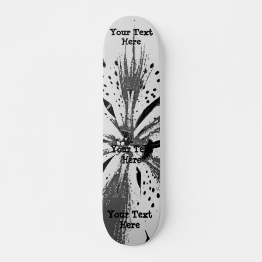zwart - wit spatten abstracte straatstijl skateboard (Voorkant)