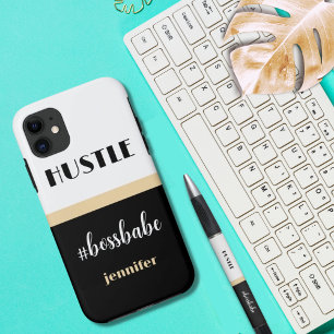 Zwart wit, speciaal aangepast hustle Boss Babe iPhone 11 Hoesje