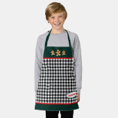 Zwart wit speldenbrood Groen Klein Schort (Gedragen)