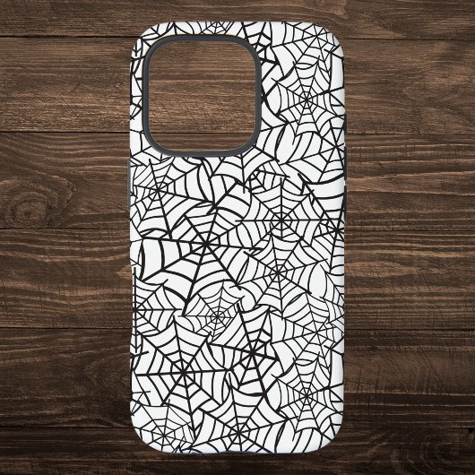 Zwart-wit Spider Web Halloween Patroon Case-Mate iPhone Case