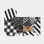 Zwart & Wit Spiderweb Patchwork Halloween Party Bedankdoosjes (Uitgevouwen)