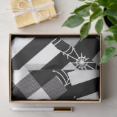 Zwart & Wit Spiderweb Patchwork Halloween Party Tissuepapier (Geschenk)