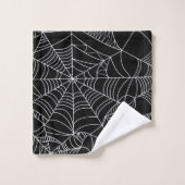 Zwart & Wit Spiderwebs Halloween Bad Handdoek (Wasdoekje)