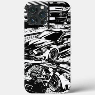 ZWART-WIT SPIERWOEDE iPhone 13 PRO MAX HOESJE