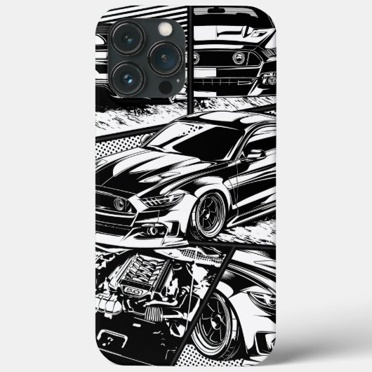 ZWART-WIT SPIERWOEDE Case-Mate iPhone CASE (Achterkant)