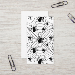 Zwart-wit spinnen spinnenweb Halloween patroon Visitekaartje