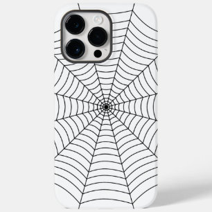 Zwart-wit spinnenweb Halloween patroon Case-Mate iPhone 14 Pro Max Hoesje