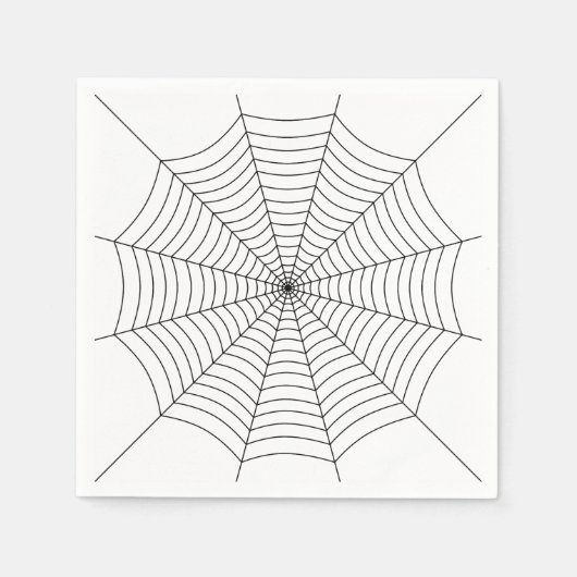 Zwart-wit spinnenweb Halloween patroon Servet (Voorkant)