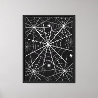 Zwart Wit Spinneweb Patroon Gotische Griezige Muur