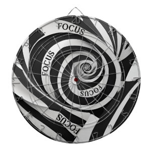 Zwart-wit spiraal "Focus" Dartbord