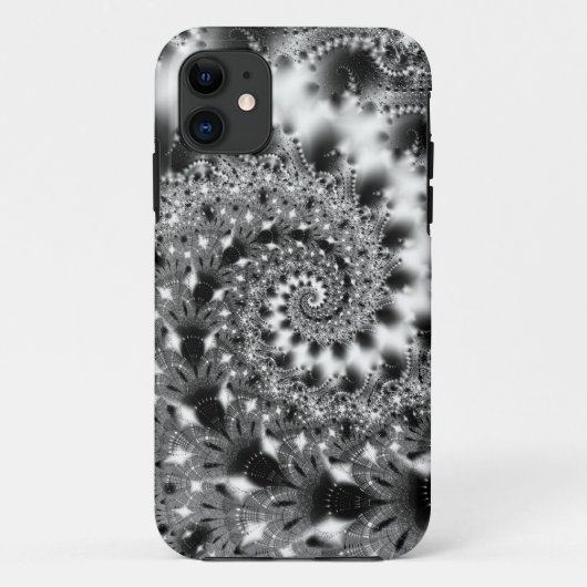 Zwart & Wit Spiraal iPhone Case (Achterkant)