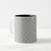Zwart-wit Spiral Pattern Coffee Mok (Voorkant links)