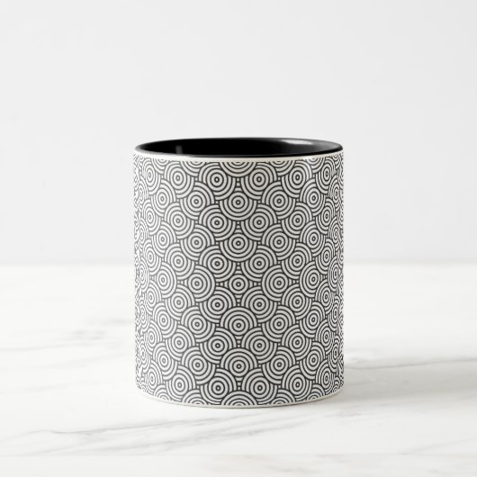 Zwart-wit Spiral Pattern Coffee Mok (Center)