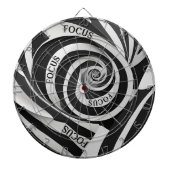 Zwart-wit Spiral Psychedelic Illusion Focus Dartbord (Voorkant)