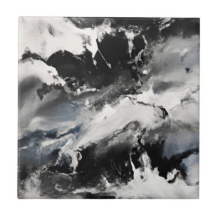 Zwart Wit Splashes Marmer Stones Keramische Tegel Tegeltje