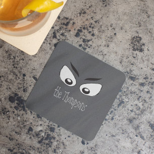Zwart-wit Spooky Ghost Halloween Bier Onderzetter